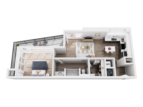 a floor plan of a 1 bedroom192 sq ft house